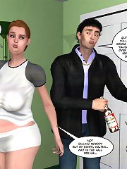 3d sex comics about a guy who has just had sex with a fat stranger in the lift and then meets her at home