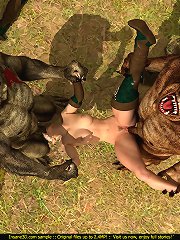 Huge horny trolls double-team a tiny sexy elven slut