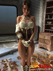 Gorgeous busty apocalypse survivor gets naked in the abandoned base