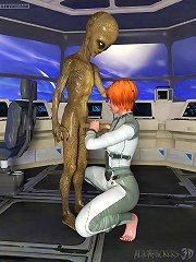 Space Journey. Passionate missis was nonstop loved without mercy by a foul monster