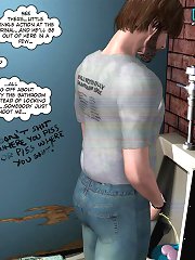 3d xxx comics pervert pregnant woman in mans toilet collect sperm and taste it
