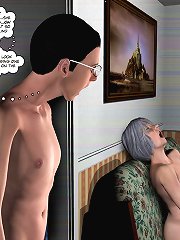 3d xxx comics milf masturbate then having sex with young boy  with big cock